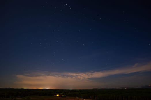 Star in sky with milky way galaxy landscape nature dark filter style on mountain