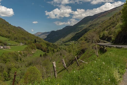 Mountain road to Somport Pass Pyrenees, France