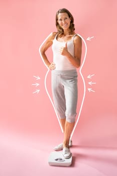 Woman Weight Loss And Slim Concept. Lose Fat