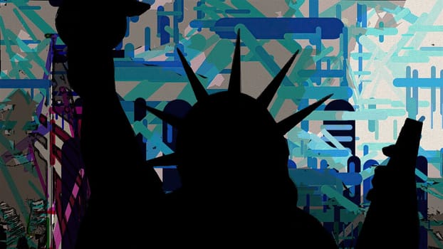 New York Statue of Liberty in a Pop Art Style,New York Statue of Liberty in a Pop Art Style