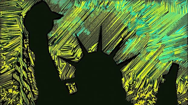 New York Statue of Liberty in a Pop Art Style ,New York Statue of Liberty in a Pop Art Style