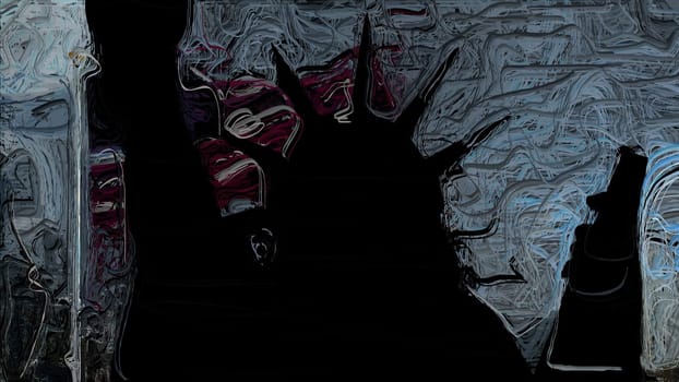 New York Statue of Liberty hand draw digital art,New York Statue of Liberty hand draw digital art