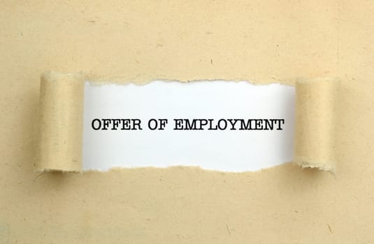 Offer of employment