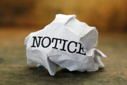 Notice trash concept