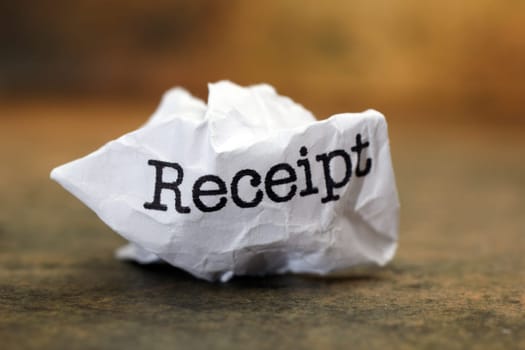 Receipt trash concept