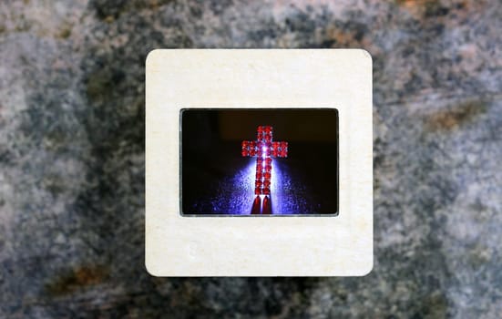 Cross on slide film