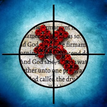 Cross on bible