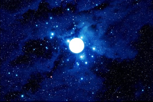 Full moon and stars