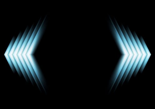 Bright glow blue arrows. Vector design
