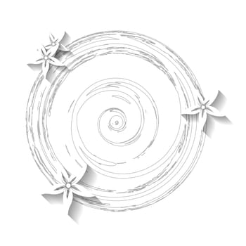 White grunge floral background. Vector template design