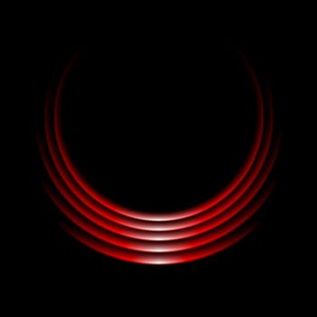Glow vector red curve logo on black background