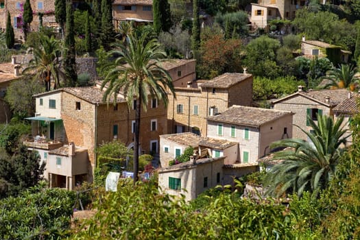 picturesque and historic village of Deia in the Tramuntana mountains, Mallorca, Spain