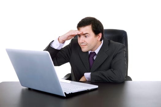 young business man working with is laptop