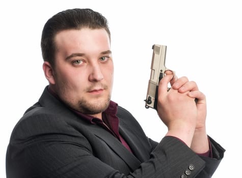 Young man with gun