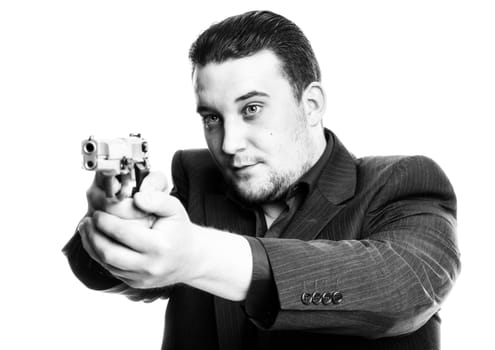 Agent targets with a gun