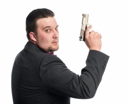 Young man targets with gun