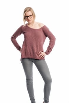 Young woman looks skeptical