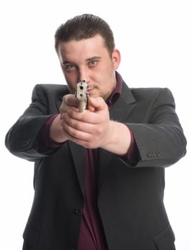 Young man targets with gun