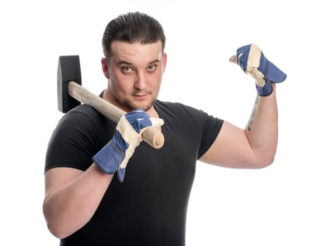 Strong man with sledgehammer
