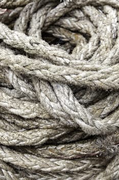 Detail of old and damaged fishing ropes