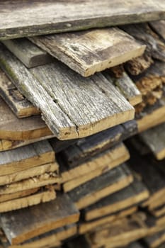 Detail of old woods in a fishing port