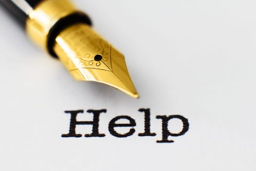 Fountain pen on help text