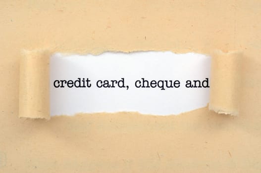 Credit card, cheque