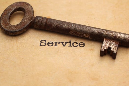 Old key on service text