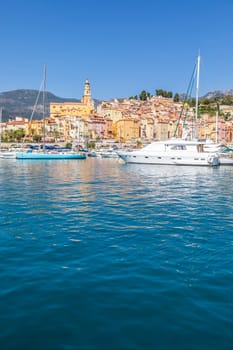 Menton, France - circa August 2021: view of the French Riviera, named the Coast Azur, located in the South of France.