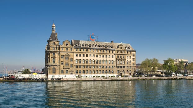 Istanbul, Turkey - April 27, 2017: Bosphorus, Haydarpasha Railway Terminal, south of the Port of Haydarpasha, Kadikoy, built in 1909