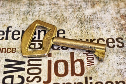 Golden key on job text