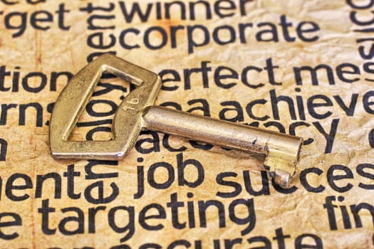 Golden key on job text