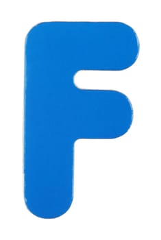 An pper case F magnetic letter on white with clipping path