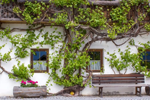 A traditional Austrian mountain farm house in the alpine village of Doelsach, East Tyrol, Austria