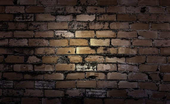 Detail of wall decorated with mud bricks, architecture
