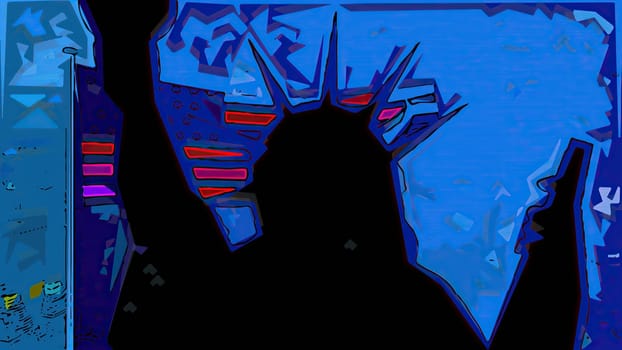 New York Statue of Liberty in a Pop Art Style,New York Statue of Liberty in a Pop Art Style