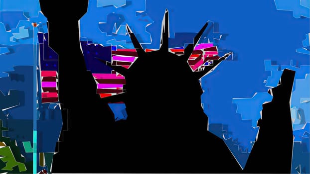 New York Statue of Liberty in a Pop Art Style ,New York Statue of Liberty in a Pop Art Style