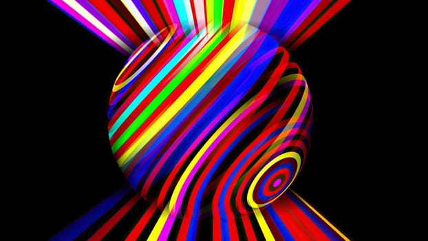 Colorful sphere with light rays ,Colorful sphere with light rays