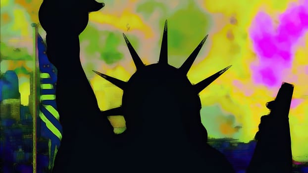 New York Statue of Liberty in a Pop Art Style ,New York Statue of Liberty in a Pop Art Style