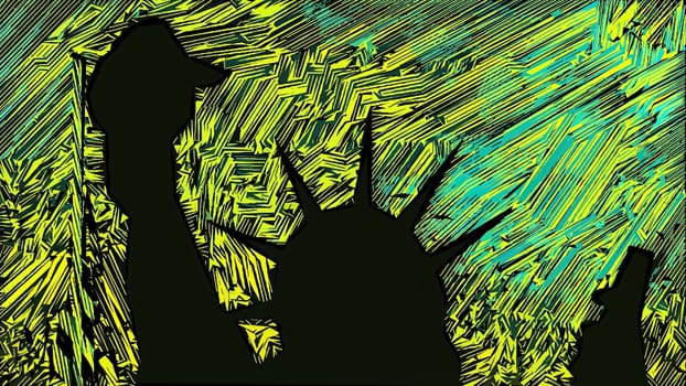 New York Statue of Liberty in a Pop Art Style ,New York Statue of Liberty in a Pop Art Style
