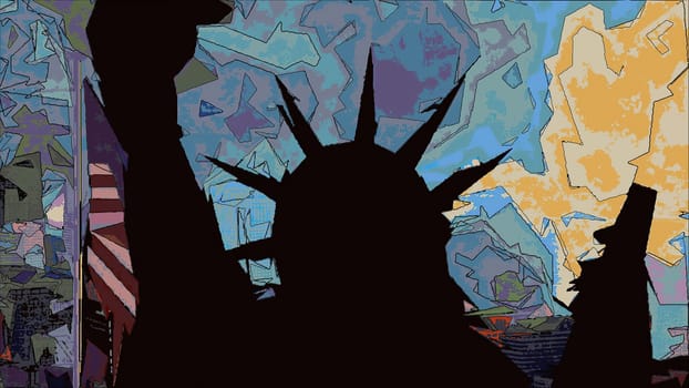 New York Statue of Liberty in a Pop Art Style,New York Statue of Liberty in a Pop Art Style