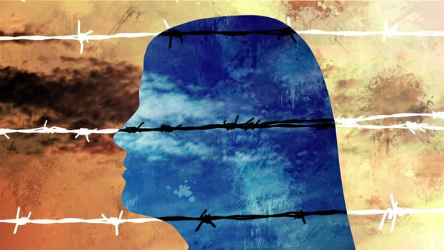 Surreal  Portrait of Woman silhouette,Surreal  Portrait of Woman silhouette