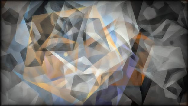 Cubes and triangles hand draw digital art,Cubes and triangles hand draw digital art