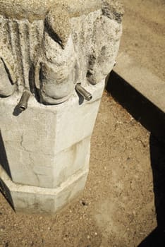 Dried up fountain in summer