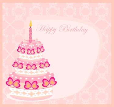 Happy Birthday Card with birthday cake