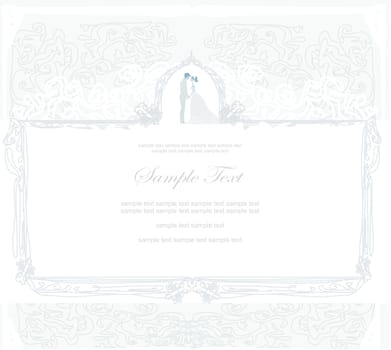 elegant wedding invitation with wedding couple