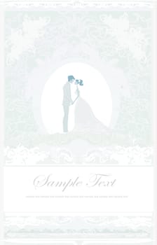 elegant wedding invitation with wedding couple