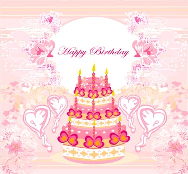 Happy Birthday Card with birthday cake