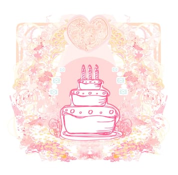 Happy Birthday Card with birthday cake