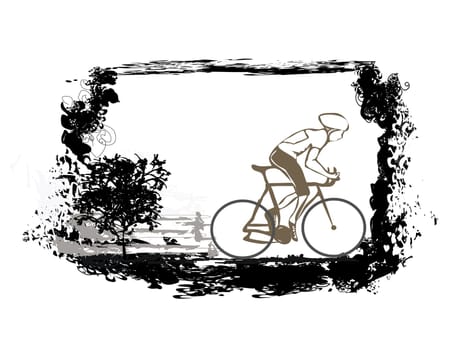 Cycling Grunge Poster